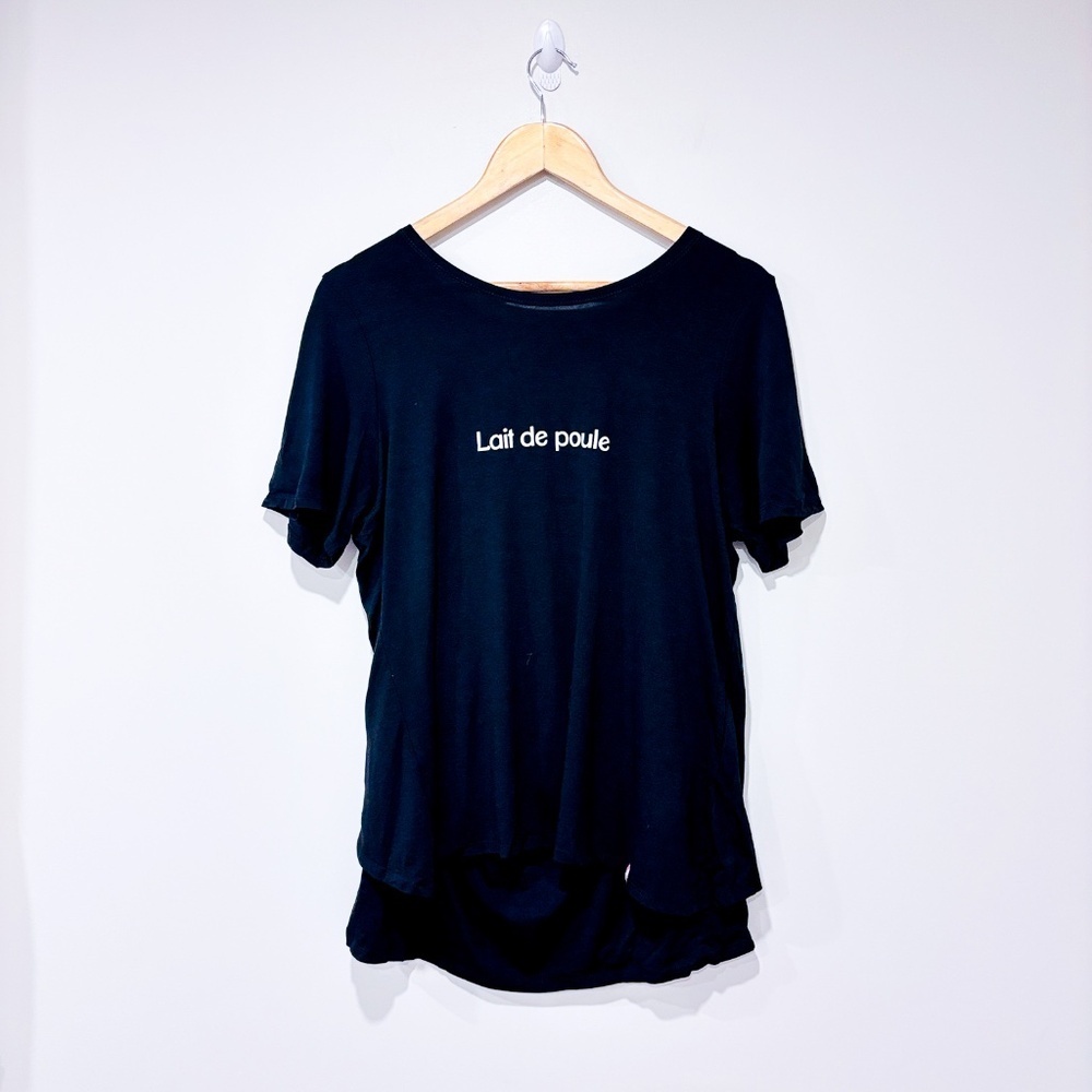 🌼NWOT🌼 LAIT‎ DE POULE – Black maternity & nursing t-shirt | Size XL *
